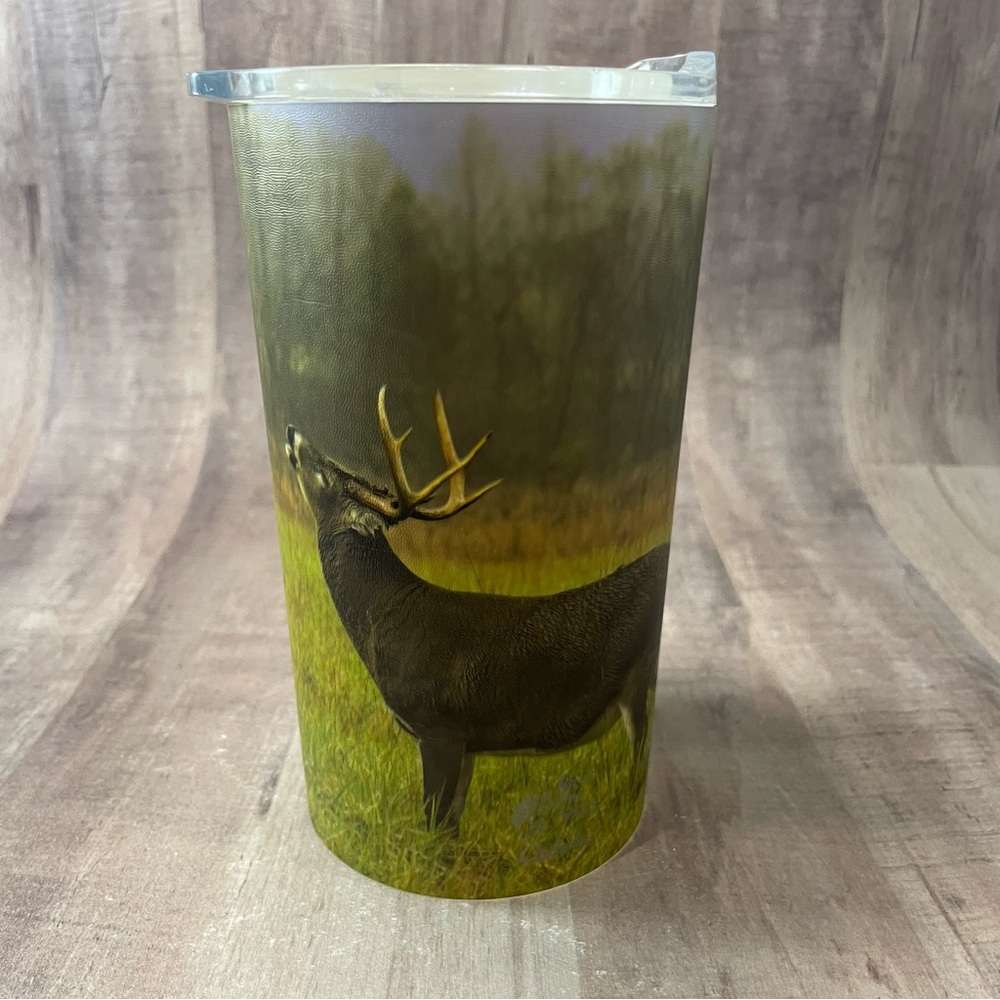 Cabela's/Bass Pro Shops Travel Mug Cup w/Lid WHITETAIL BUCK 14 FL OZ for cold